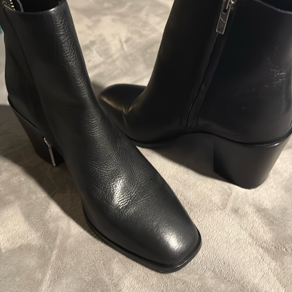 Frye black leather booties
